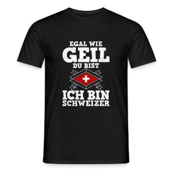 Schweiz Schweizer Geschenkidee - Männer T-Shirt - Schwarz - Vorne - AI Model Male 178 light (178cm)