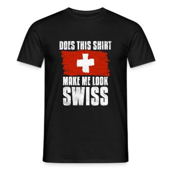 Suisse Idée de cadeau suisse - T-shirt homme - noir - Devant - AI Model Male 178 light (178cm)