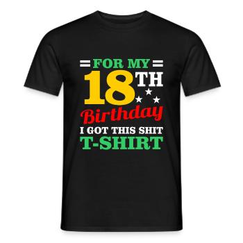18-årsdag - T-shirt herr - svart - Fram - AI Model Male 178 light (178cm)