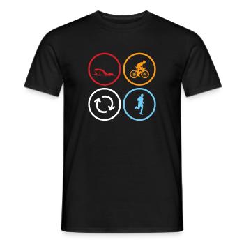 Idée cadeau cadeau triathlon triathlète - T-shirt homme - noir - Devant - AI Model Male 178 light (178cm)
