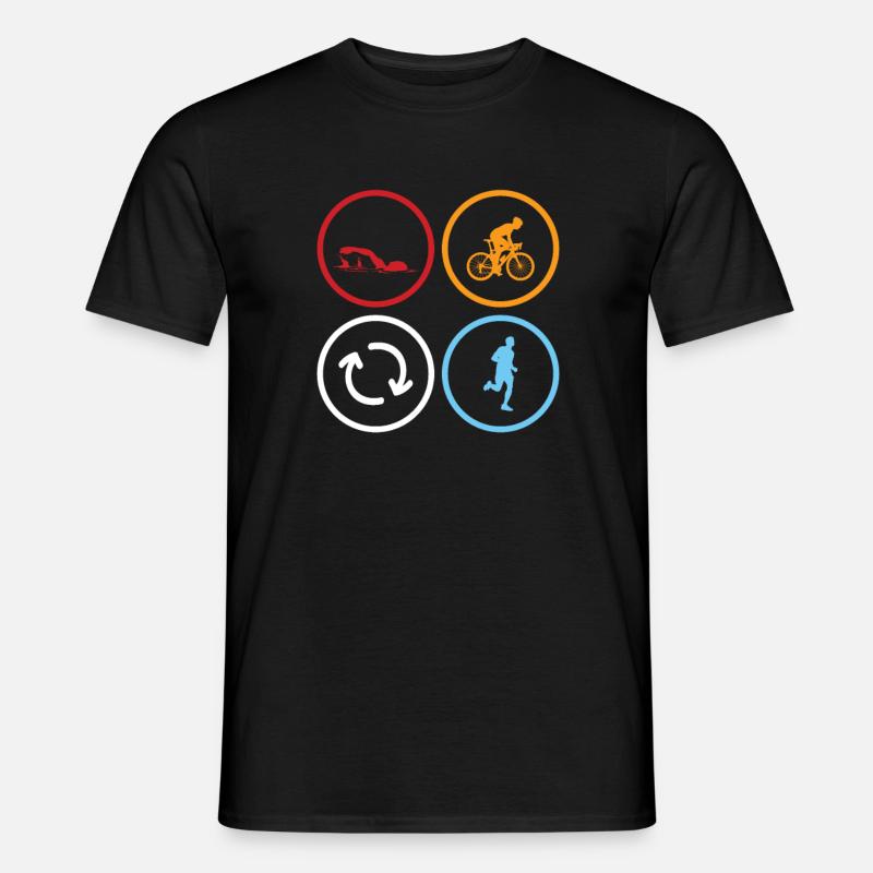 Triathlon Triathlet Geschenk Geschenkidee - Männer T-Shirt - Schwarz