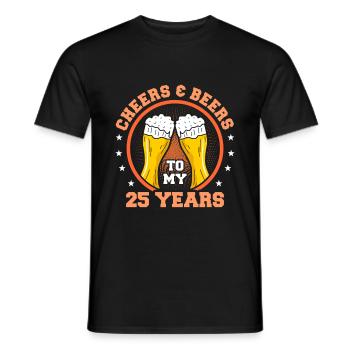 25th birthday - Men's T-Shirt - black - Front - AI Model Male 178 light (178cm)