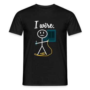 Électricien électricien - T-shirt homme - noir - Devant - AI Model Male 178 light (178cm)