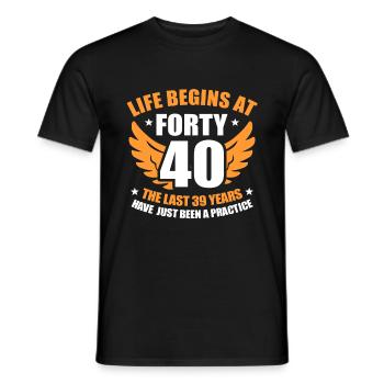 40th birthday - Men's T-Shirt - black - Front - AI Model Male 178 light (178cm)