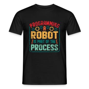 robot - Men's T-Shirt - black - Front - AI Model Male 178 light (178cm)