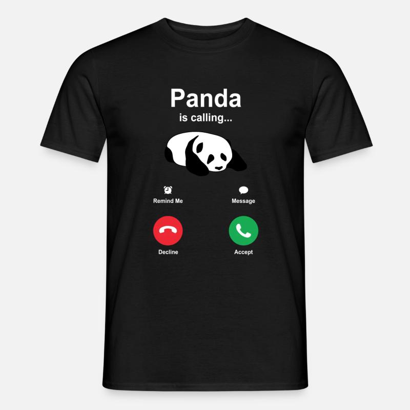Panda - Männer T-Shirt - Schwarz