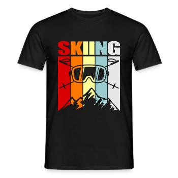 ski - Men's T-Shirt - black - Front - AI Model Male 178 light (178cm)
