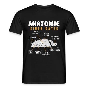Katze - Männer T-Shirt - Schwarz - Vorne - AI Model Male 178 light (178cm)