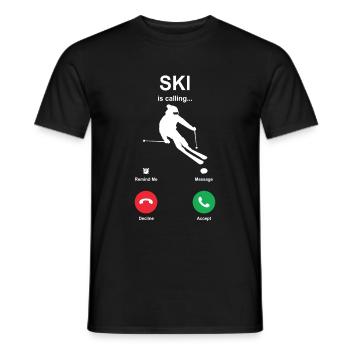 ski - Men's T-Shirt - black - Front - AI Model Male 178 light (178cm)