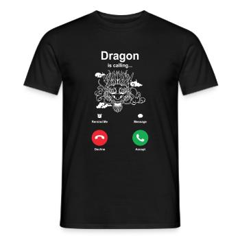 Drache - Männer T-Shirt - Schwarz - Vorne - AI Model Male 178 light (178cm)
