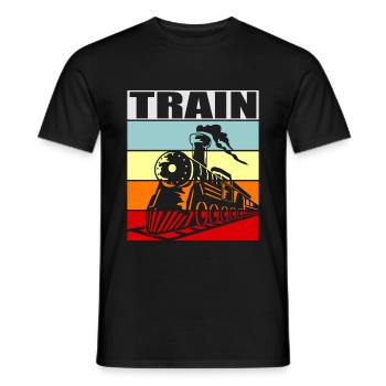 Zug - Männer T-Shirt - Schwarz - Vorne - AI Model Male 178 light (178cm)