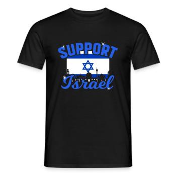 Israel - Men's T-Shirt - black - Front - AI Model Male 178 light (178cm)