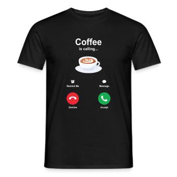 coffee - Men's T-Shirt - black - Front - AI Model Male 178 light (178cm)