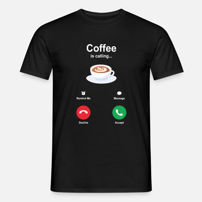Kaffee - Männer T-Shirt - Schwarz