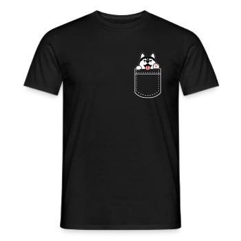 Cadeau de chiot de race de chien Husky - T-shirt homme - noir - Devant - AI Model Male 178 light (178cm)
