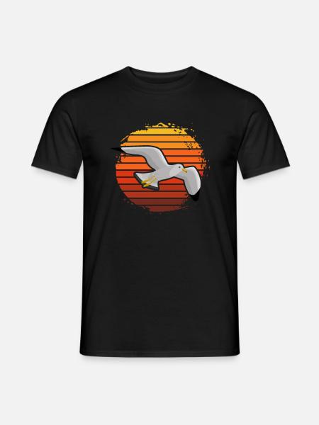 Möwe Wasservogel Shirt Geschenkidee - Männer T-Shirt - Schwarz