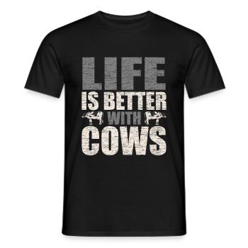 Kuh Liebhaber Kuh Bauer Geschenkidee - Männer T-Shirt - Schwarz - Vorne - AI Model Male 178 light (178cm)