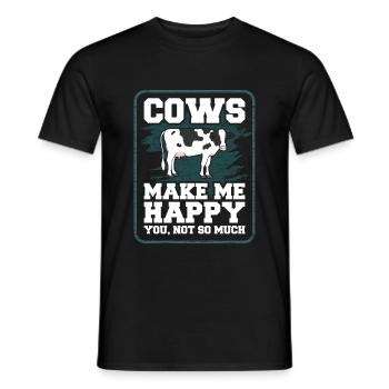 Kuh Liebhaber Kuh Bauer Geschenkidee - Männer T-Shirt - Schwarz - Vorne - AI Model Male 178 light (178cm)
