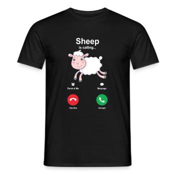 sheep - Men's T-Shirt - black - Front - AI Model Male 178 light (178cm)