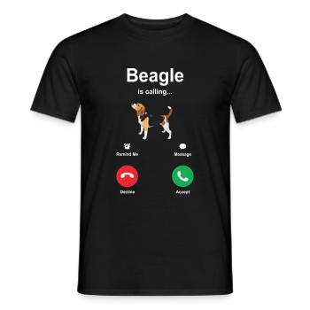 Idée cadeau chiot Beagle - T-shirt homme - noir - Devant - AI Model Male 178 light (178cm)