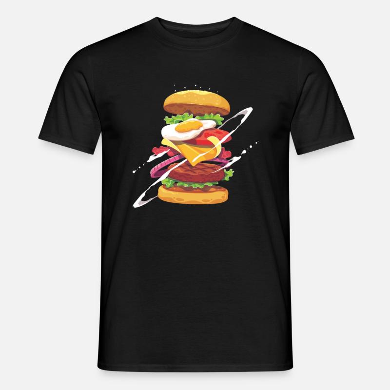 Burger - Männer T-Shirt - Schwarz