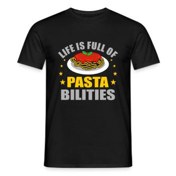 Pasta - Männer T-Shirt - Schwarz - Vorne - AI Model Male 178 light (178cm)