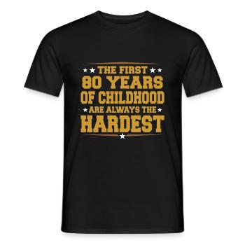 80th birthday - Men's T-Shirt - black - Front - AI Model Male 178 light (178cm)