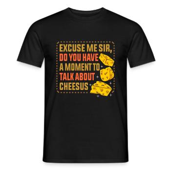 Idée cadeau alimentaire fromage au lait - T-shirt homme - noir - Devant - AI Model Male 178 light (178cm)
