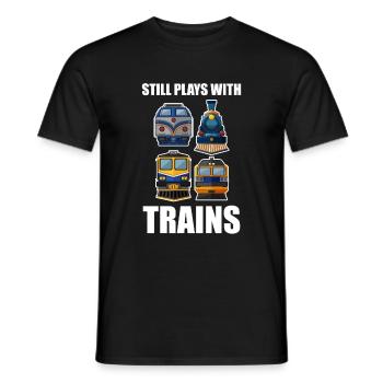 train - Men's T-Shirt - black - Front - AI Model Male 178 light (178cm)
