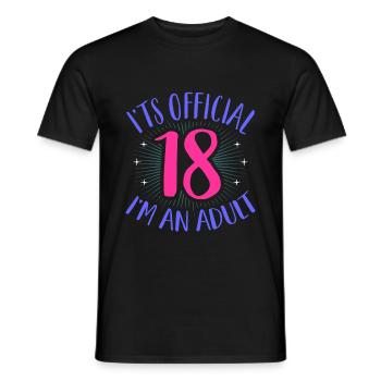 18th birthday - Men's T-Shirt - black - Front - AI Model Male 178 light (178cm)