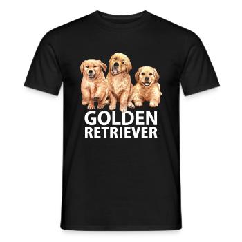 Idée cadeau chiot Golden Retriever - T-shirt homme - noir - Devant - AI Model Male 178 light (178cm)