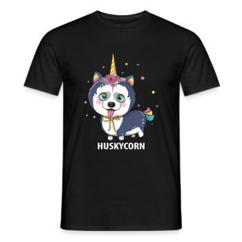 Husky Schlittenhunde - Männer T-Shirt - Schwarz - Vorne - AI Model Male 178 light (178cm)