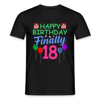 18th birthday - Men's T-Shirt - black - Front - AI Model Male 178 light (178cm)