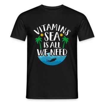 Meer - Männer T-Shirt - Schwarz - Vorne - AI Model Male 178 light (178cm)