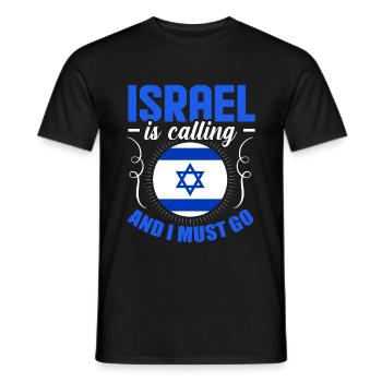 Israel - Men's T-Shirt - black - Front - AI Model Male 178 light (178cm)
