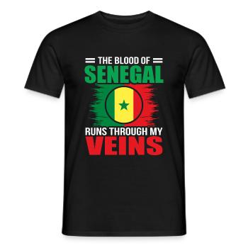 Senegal - Männer T-Shirt - Schwarz - Vorne - AI Model Male 178 light (178cm)