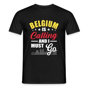 Belgium - Men's T-Shirt - black - Front - AI Model Male 178 light (178cm)
