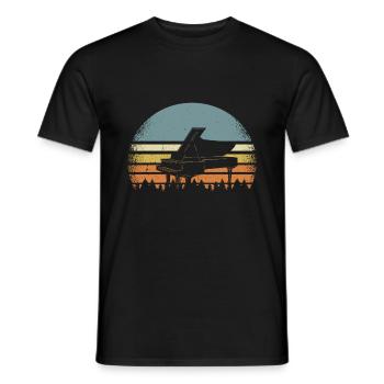 Piano Keyboard Pianists Piano Piano Piano Piano Pianist - Men's T-Shirt - black - Front - AI Model Male 178 light (178cm)