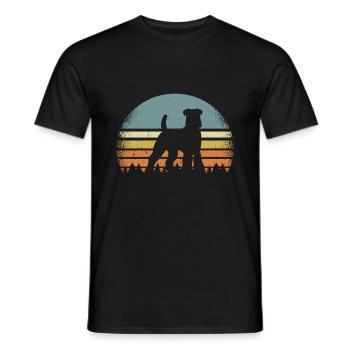 Airedale Terrier - Männer T-Shirt - Schwarz - Vorne - AI Model Male 178 light (178cm)