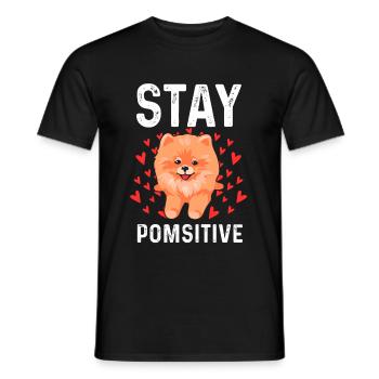 Pomeranian - Männer T-Shirt - Schwarz - Vorne - AI Model Male 178 light (178cm)