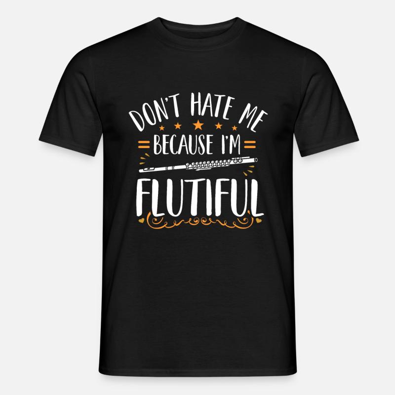 Querflöte Seitengeblasene Flöte - Männer T-Shirt - Schwarz
