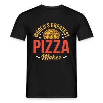 Pizza - T-shirt homme - noir - Devant - AI Model Male 178 light (178cm)