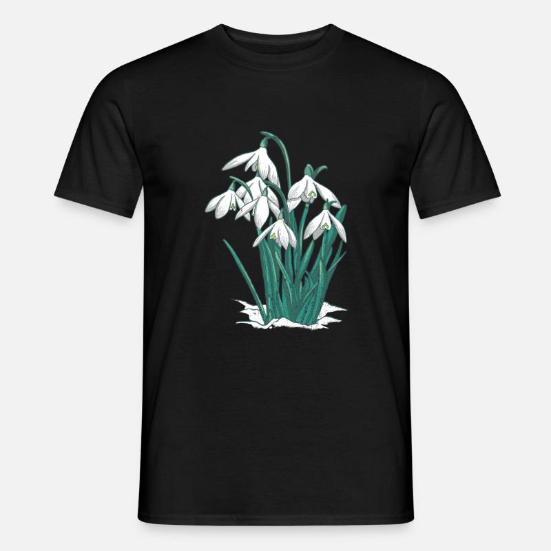 Schneeglöckchen - Männer T-Shirt - Schwarz