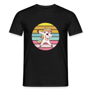 Dabbing unicorn - Men's T-Shirt - black - Front - AI Model Male 178 light (178cm)