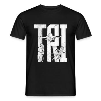 triathlon - Men's T-Shirt - black - Front - AI Model Male 178 light (178cm)