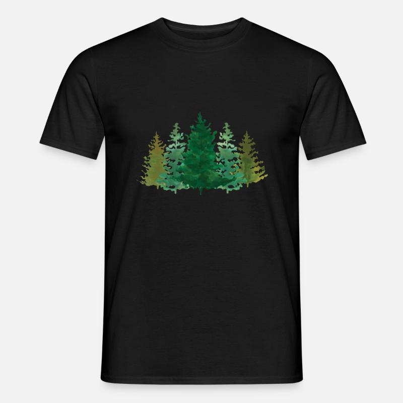 Forest Wood Environment Forester Tree Trees Forester - Men’s T-shirt - black