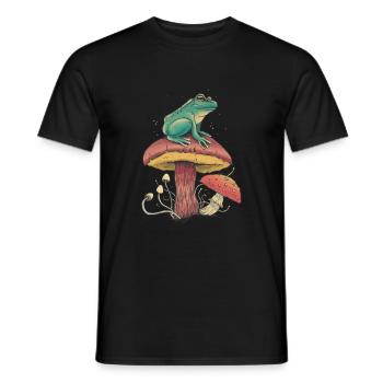 Cueillette de champignons Champignons Grenouille Chercheur de champignons Nature - T-shirt homme - noir - Devant - AI Model Male 178 light (178cm)