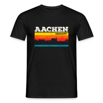 Aix-la-Chapelle - T-shirt homme - noir - Devant - AI Model Male 178 light (178cm)