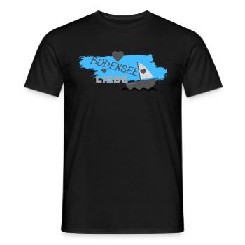 BODENSEE LIEBE - Männer T-Shirt - Schwarz - Vorne - AI Model Male 178 light (178cm)
