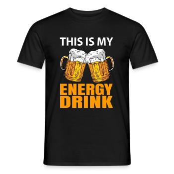 Beer Energy Drink Gift - Men's T-Shirt - black - Front - AI Model Male 178 light (178cm)